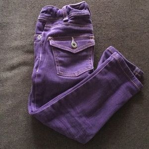 Girls Mini Boden Purple Denim Skinny Jeans 3T